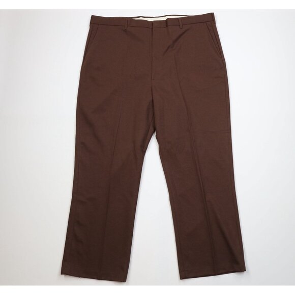 NOS Vtg 90s Streetwear Mens 43x29 Ribbed Knit Wide Leg Chino Pants Brown USA